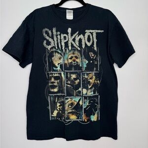 Vintage 00s Y2K Slipknot Black Metal Band T-Shirt Size M